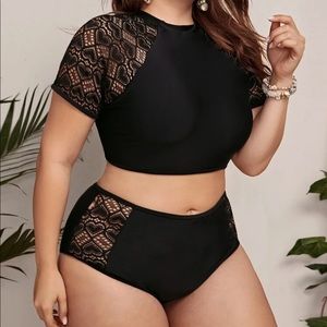 Brand new black two piece swim bathing suit.